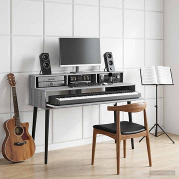 vidaXL studiobureau Grijs Sonoma 152 x 42,5 x 36 cm Bewerkt, Verzenden, Nieuw