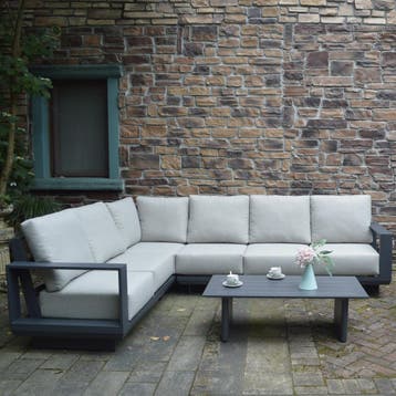 Avellino hoek loungeset 4 delig antraciet aluminium soft, Tuin en Terras, Ophalen of Verzenden, Nieuw, Aluminium