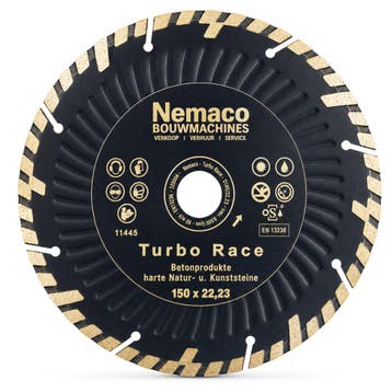 Nemaco Turbo Race universeel diamantzaagblad 150 x 22,23 mm, Ophalen of Verzenden, Overige typen
