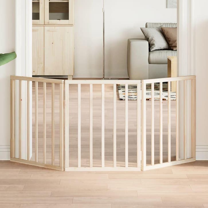 vidaXL Hondenhek opvouwbaar 3 panelen 150 cm populierenhout, Dieren en Toebehoren, Honden-accessoires, Nieuw, Verzenden