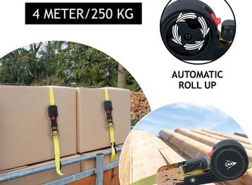Dunlop Spanband met Ratel - Sjorband 4 Meter - Max. 250KG, Verzenden, Nieuw