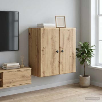 vidaXL Wandkast 59 x 31 x 60 cm Bewerkt hout Artisanaal, Huis en Inrichting, Kasten | Overige, Verzenden, Nieuw