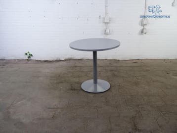 Tweedehands ronde vergadertafel grijs Ø90 cm trompetvoet 74, Verzenden, Gebruikt