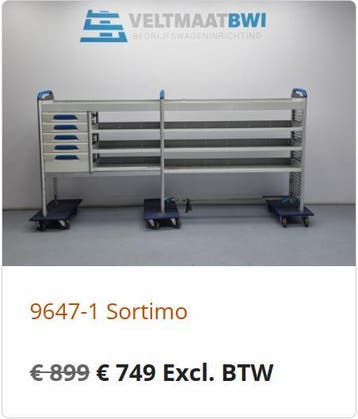 OPRUIMING | bedrijfswagen inrichting | korting op kasten, Ophalen of Verzenden, Gebruikt