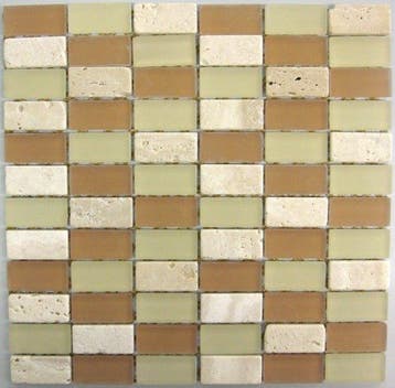 Wand Mozaïek Tegels Factory Glas/Marmer Beige Rechthoek -.., Wandtegels, Nieuw, Ophalen of Verzenden, 20 tot 40 cm