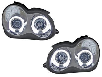 Koplampen Mercedes W203 angel eyes zwart 00-04, Ophalen of Verzenden, Nieuw