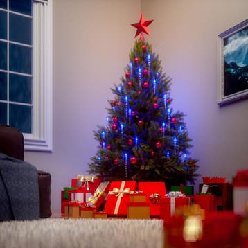 Kerstballenverlichting 80 LED´s Blauw 13m (Kerst artikelen), Verzenden, Nieuw