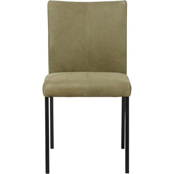 Leren eetkamerstoel Basic - Kenia Olive (olijf) - Poten, Ophalen of Verzenden, Nieuw, Leer, Modern