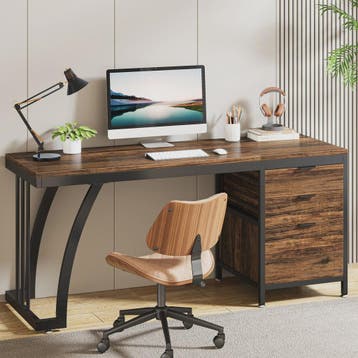 Industriële Computerbureau met 3 Lades - 150 cm Breed - Omke, Huis en Inrichting, Verzenden, Nieuw