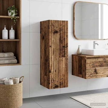 vidaXL Wand Gemonteerde Badkamerkast Oud hout 33 x 34,5 x 60, Verzenden, Nieuw