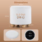 LIVSK Ronde Opbergpoef - Zachte Chenille - Verborgen Opbergr, Verzenden, Nieuw