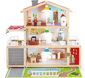 Houten Poppenhuis Groot | Tweedekansje | OP=OP, Kinderen en Baby's, Speelgoed | Poppenhuizen, Ophalen of Verzenden, Nieuw, Poppenhuis