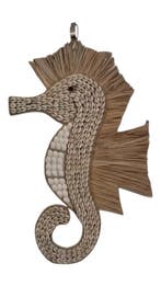 Wanddecoratie schelpen zeepaardje 40 x 28 x 1cm, Verzenden, Nieuw