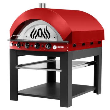 GGM Gastro | Gas pizzaoven - 11x Ø25cm - Rood - tot 400°C -, Verzenden