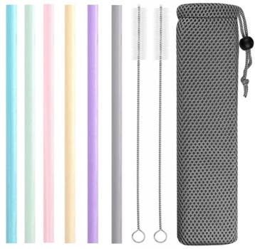 Fako Bijoux - Siliconen Rietjes Set Pastel - 6 Herbruikbare, Verzenden, Nieuw