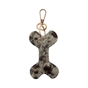 Sleutelhanger koeleer hondenbot zwart/wit, 10 cm (bos taurus, Verzenden, Nieuw