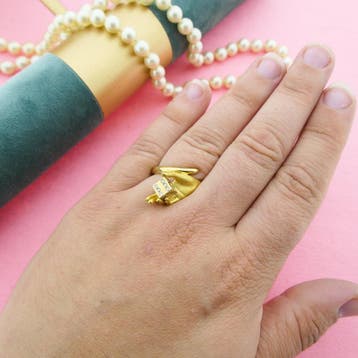 Carrera y Carrera vintage gouden ring met diamanten; 0,20..., Gebruikt, Ophalen of Verzenden, Kleiner dan 17, Met edelsteen
