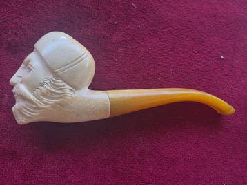 Zonder minimumprijs - Meerschuim pijp - Amber, meerschaum, Nieuw