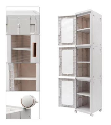 3-Laags Stapelbare Opbergkast met Boxen – Transparant 126 cm, Huis en Inrichting, Kasten | Boekenkasten, Verzenden, Nieuw