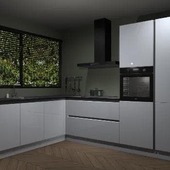 Witte hoogglans greeploze keuken IJsland 30747, Huis en Inrichting, Keuken | Complete keukens, Verzenden, Nieuw