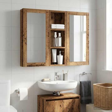 vidaXL Badkamer wandkast Oudhout 20 x 10 x 60,5 cm, Verzenden, Nieuw