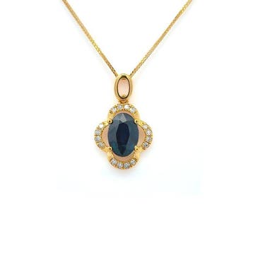 Ketting met hanger - 14 karaat Geel goud - 1.16ct. tw.