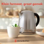 2dekans | KitchenBrothers Waterkoker - Elektrisch - 1 Liter, Witgoed en Apparatuur, Waterkokers, Ophalen of Verzenden, Zo goed als nieuw