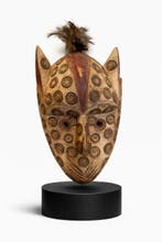 Bwa-masker, Burkina Faso, polychroom hout, veren,, Antiek en Kunst