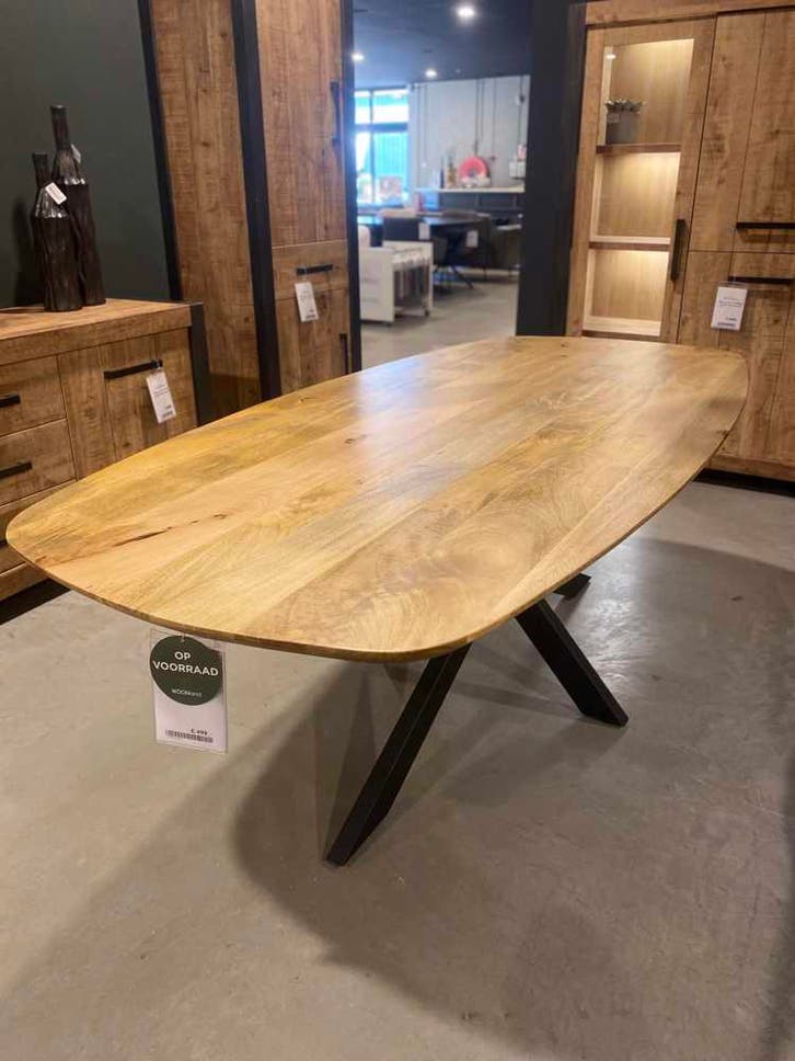 Showroomactie! Eetafel Deensovaal | 160/180 | Van 799,-, Huis en Inrichting, Tafels | Eettafels, 50 tot 100 cm, 150 tot 200 cm