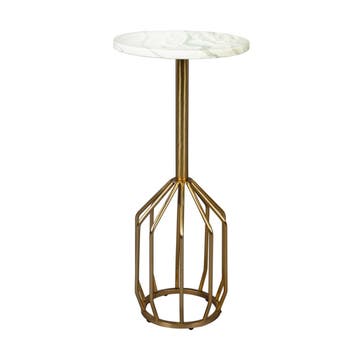 *WOONWINKEL* Dutchbone Salerno M Messing Bijzettafel Wit Mar, Verzenden, Nieuw