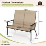 LIVSK 2-Persoons Tuinbank - Met Verstevigd Frame en Ergonomi, Tuin en Terras, Verzenden, Nieuw