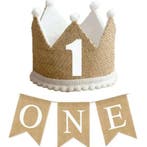 Jute hoedje en slinger voor een 1e verjaardag, Nieuw, Sweet-One, Setje, Verzenden