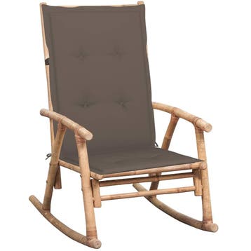 vidaXL Schommelstoel met kussen bamboe, Tuin en Terras, Verzenden, Nieuw, Hout