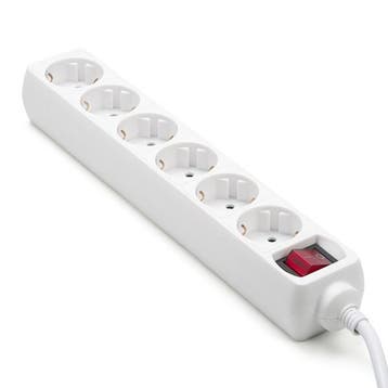 Stekkerdoos 6-voudig | 5 meter (Schakelaar, Wit), Verzenden, Nieuw