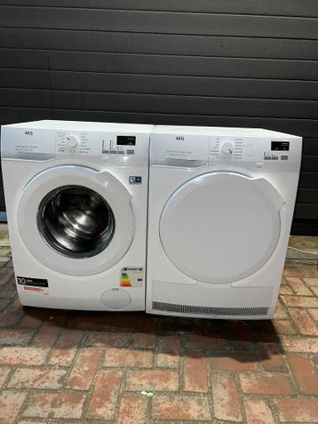 TOPDEAL! AEG 8KG WASMACHINE AEG 8KG WARMTEPOMPDROGER!, Witgoed en Apparatuur, Wasmachines, Energieklasse A of zuiniger, 1200 tot 1600 toeren
