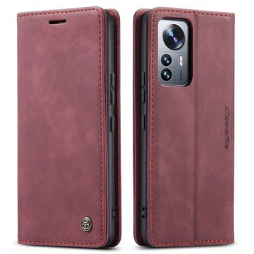 CaseMe book case leer - Xiaomi 12 Lite - rood, Verzenden, Nieuw