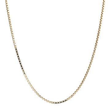 Gouden lengtecollier venetiaan 46 cm 14 karaat, Sieraden, Tassen en Uiterlijk, Kettingen, Verzenden, Zo goed als nieuw, Goud