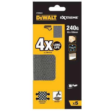Dewalt Mesh Schuurgaas 93 x 190 mm K240 5 stuks | DTM8624-QZ, Verzenden, Nieuw