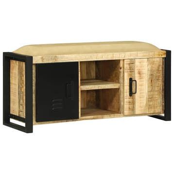 vidaXL Bank Kast Bruin 100 x 35 x 50 cm Massief mangohout, Minder dan 50 cm, Verzenden, Nieuw, Minder dan 100 cm