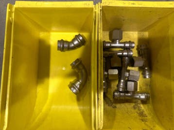 Viega Sanpress Inox roestvrijstalen persfittingen, Ophalen of Verzenden, Gebruikt