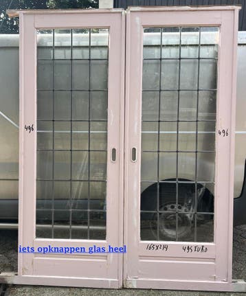 25 sets kamer en suite deuren met en zonder glas, Doe-het-zelf en Verbouw, Ophalen of Verzenden, Gebruikt, Glas, Binnendeur