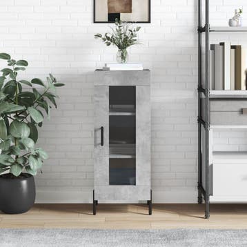vidaXL Dressoir 34,5x34x90 cm bewerkt hout betongrijs, Huis en Inrichting, Verzenden, Nieuw, Overige houtsoorten, Minder dan 50 cm