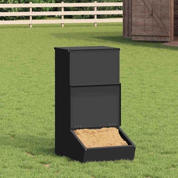 vidaXL Varkensvoeder Zwart 55 x 38 x 76 cm 20 kg Koudgewalst, Dieren en Toebehoren, Verzenden, Nieuw