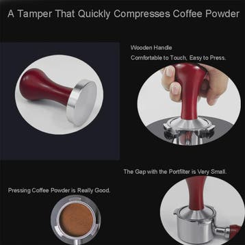 Professionele Espresso Tamper met Houten Handvat - 51mm, 53m, Verzenden, Nieuw