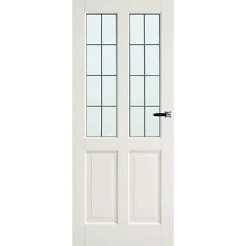 Cando binnendeur Dublin 83x201,5 (Wit, Stomp, Glas in lood), 80 tot 100 cm, Binnendeur, Nieuw, Ophalen of Verzenden