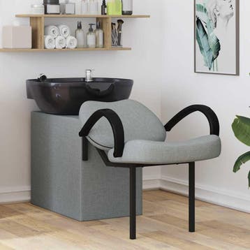 vidaXL Shampoo Stoel Lichtgrijs en zwart 136 x 60 x 92 cm, Verzenden