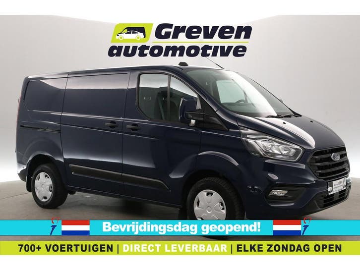 Ford Transit Custom 2.0 L1H1  Airco  Cruise  Camera  3 Zits, Auto's, Bestelauto's, Te koop, Handgeschakeld, Diesel, Blauw, Ford