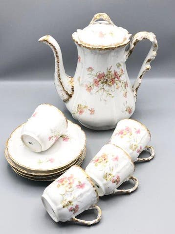 Coiffe Jeune Limoges - Koffieservies - Porcelaine de Limoges