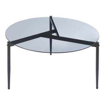 Salontafel Ulökantaa Ø80x40 cm grijs [en.casa], Verzenden, Nieuw