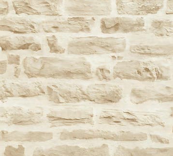 Profhome 355802-GU Steen tegel behang mat beige crèmewit, Verzenden